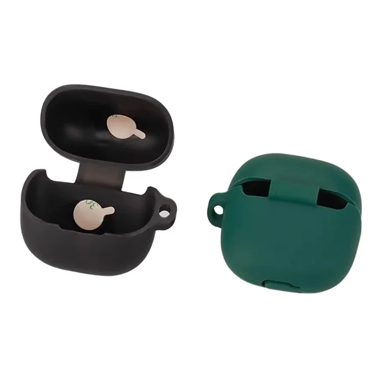 For Xiaomi Buds 5 Case Bluetooth Earphone Silicone Skin Cover with Anti-Lost Buckle - Dark Blue