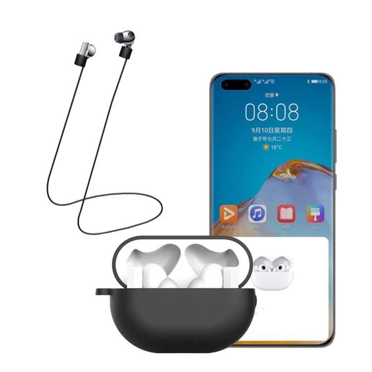 For Huawei Freebuds Pro Case Set Earbuds Soft Silicone Protective Kit with Neck Strap/Carabiner For Huawei Freebuds Pro Case Set Earbuds Soft Silicone Protective Kit with Neck Strap/Carabiner
