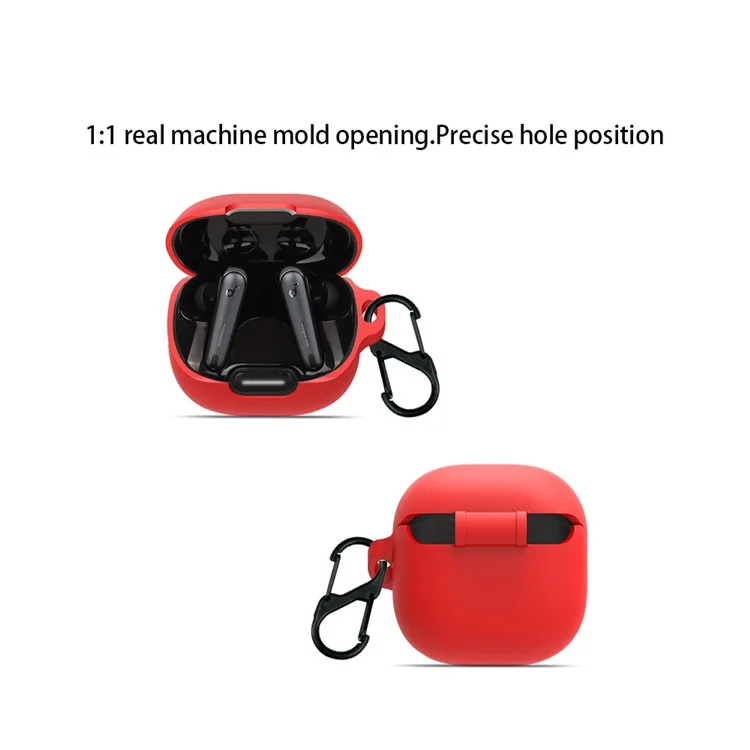For Anker Soundcore Liberty 4 NC Anti-drop Bluetooth Earphone Silicone Cover with Anti-lost Buckle - Red For Anker Soundcore Liberty 4 NC Anti-drop Bluetooth Earphone Silicone Cover with Anti-lost Buckle - Red
