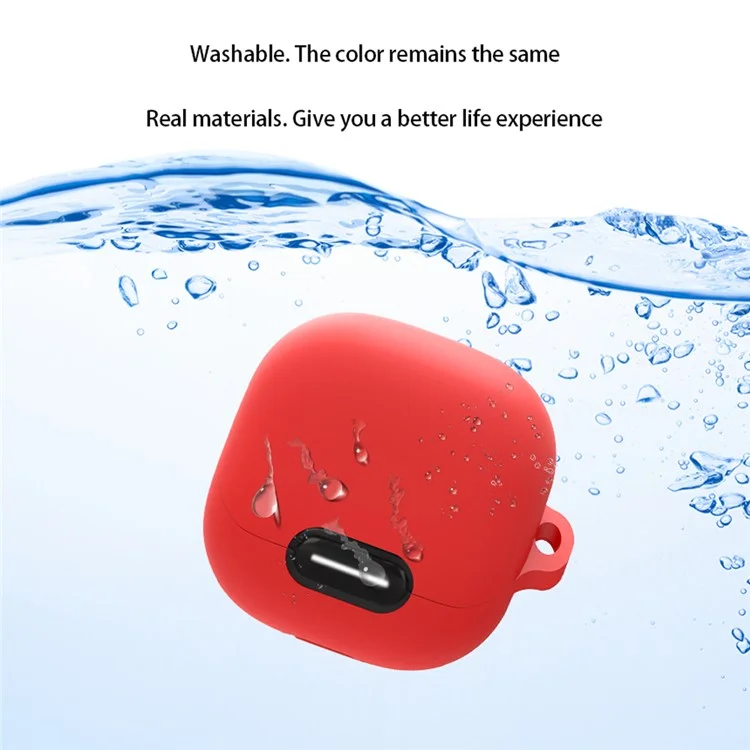 For Anker Soundcore Liberty 4 NC Anti-drop Bluetooth Earphone Silicone Cover with Anti-lost Buckle - Red For Anker Soundcore Liberty 4 NC Anti-drop Bluetooth Earphone Silicone Cover with Anti-lost Buckle - Red