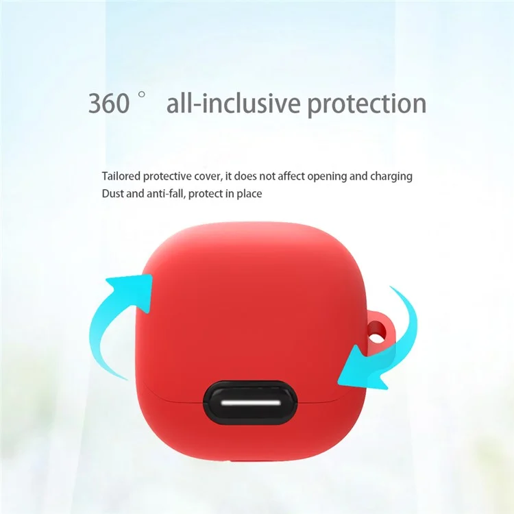 For Anker Soundcore Liberty 4 NC Anti-drop Bluetooth Earphone Silicone Cover with Anti-lost Buckle - Red For Anker Soundcore Liberty 4 NC Anti-drop Bluetooth Earphone Silicone Cover with Anti-lost Buckle - Red