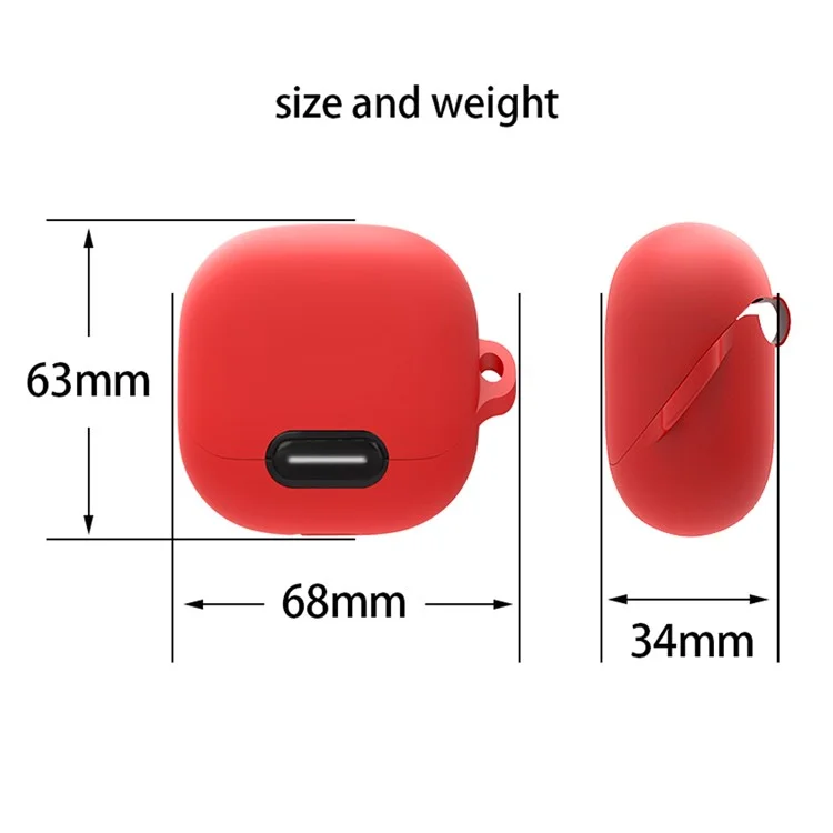 For Anker Soundcore Liberty 4 NC Anti-drop Bluetooth Earphone Silicone Cover with Anti-lost Buckle - Red For Anker Soundcore Liberty 4 NC Anti-drop Bluetooth Earphone Silicone Cover with Anti-lost Buckle - Red