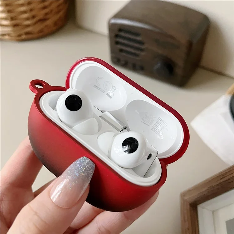 For Huawei FreeBuds Pro 3 Earphone Case Gradient Matte Hard PC Earbud Cover - Red+Black