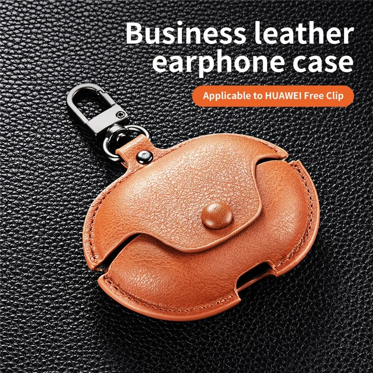 For Huawei FreeClip Earphone Case PU Leather Bluetooth Headset Charging Bin Sleeve - Dark Brown For Huawei FreeClip Earphone Case PU Leather Bluetooth Headset Charging Bin Sleeve - Dark Brown