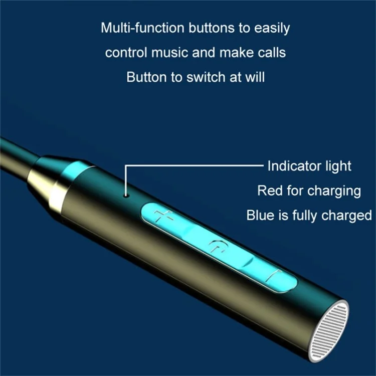 Wireless Neck Hanging Earphones Magnetic Sports Bluetooth Neckband Headphones - Black Wireless Neck Hanging Earphones Magnetic Sports Bluetooth Neckband Headphones - Black