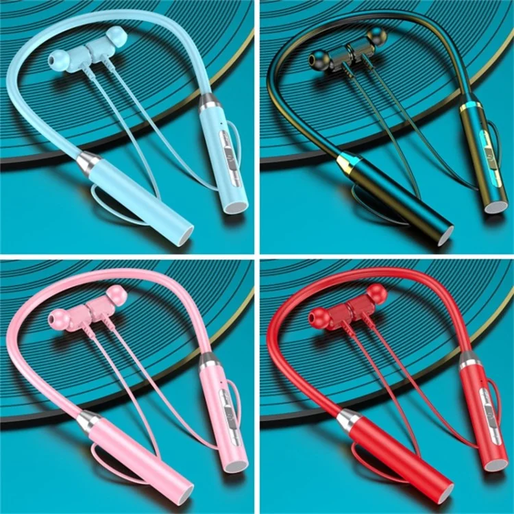 Wireless Neck Hanging Earphones Magnetic Sports Bluetooth Neckband Headphones - Black Wireless Neck Hanging Earphones Magnetic Sports Bluetooth Neckband Headphones - Black