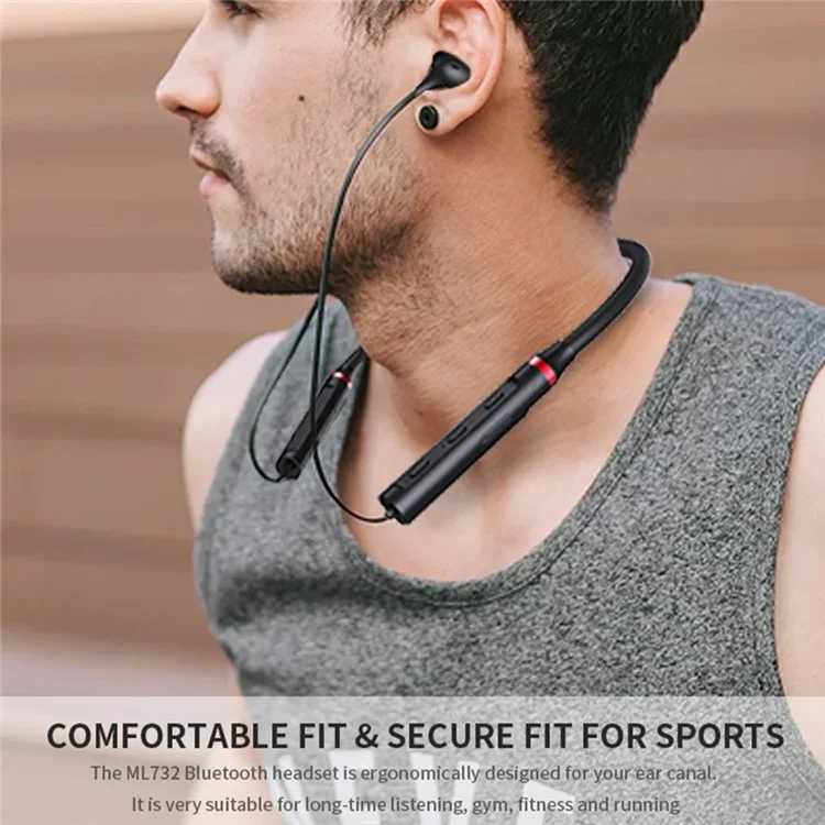 ML732 Wireless Neckband Bluetooth Headset Line Control Sports Music Calling In-Ear Earphone ML732 Wireless Neckband Bluetooth Headset Line Control Sports Music Calling In-Ear Earphone