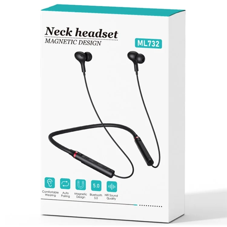 ML732 Wireless Neckband Bluetooth Headset Line Control Sports Music Calling In-Ear Earphone ML732 Wireless Neckband Bluetooth Headset Line Control Sports Music Calling In-Ear Earphone