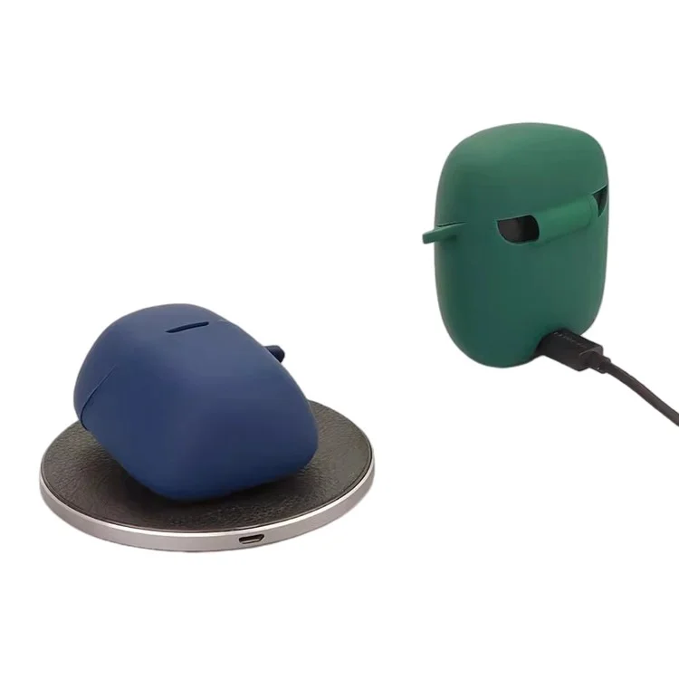 For JBL Quantum Stream Wireless USB-C Silicone Case Bluetooth Earphone Cover with Hanging Buckle - Blackish Green For JBL Quantum Stream Wireless USB-C Silicone Case Bluetooth Earphone Cover with Hanging Buckle - Blackish Green