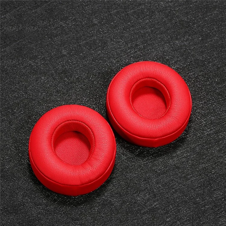 Replacement Protein Leather Memory Foam Around Ear Cups Cushion for Beats SOLO 2 / 3 Wireless On Ear Headphone - Red Replacement Protein Leather Memory Foam Around Ear Cups Cushion for Beats SOLO 2 / 3 Wireless On Ear Headphone - Red