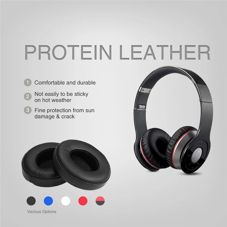 Replacement Protein Leather Memory Foam Around Ear Cups Cushion for Beats SOLO 2 / 3 Wireless On Ear Headphone - Red Replacement Protein Leather Memory Foam Around Ear Cups Cushion for Beats SOLO 2 / 3 Wireless On Ear Headphone - Red